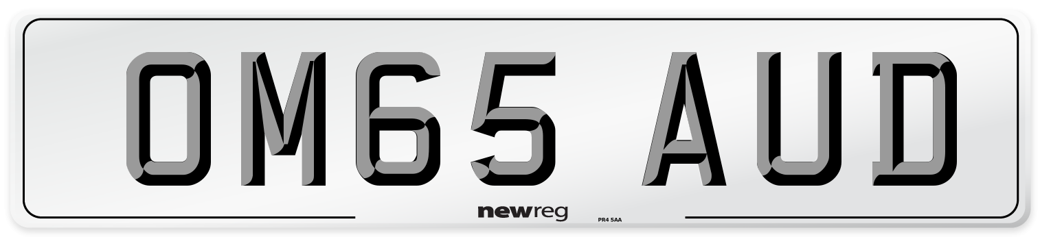 OM65 AUD Number Plate from New Reg